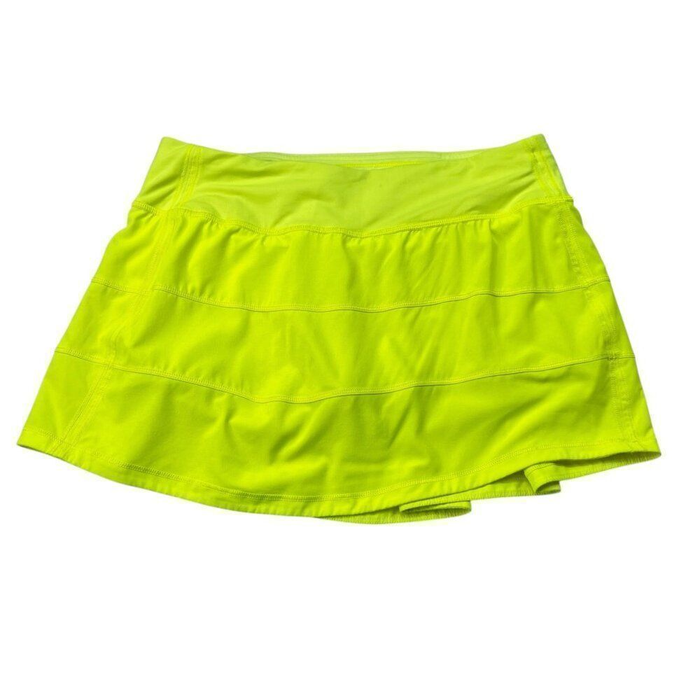 Lululemon Pace Rival Mid-Rise Skirt Highlight Yellow Size 6 - Picture 2 of 8
